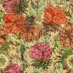 Seamless vintage floral pattern Royalty Free Vector Image