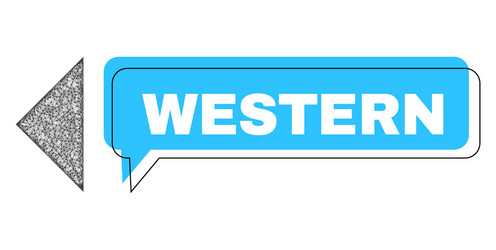 shifted western speech frame and net mesh vector image
