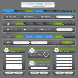 Web site design menu navigation elements Vector Image