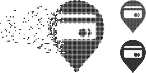 atm map marker disappearing pixel halftone icon vector image