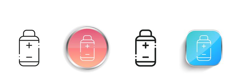 battery icon thin linear regular and button style vector image