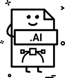 computer ai file format type icon design vector image