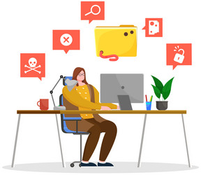 hacker attack breaks into computer cyber vector image