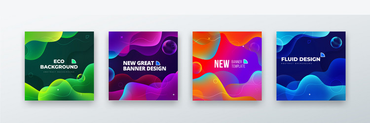 Liquid color background design fluid gradient vector