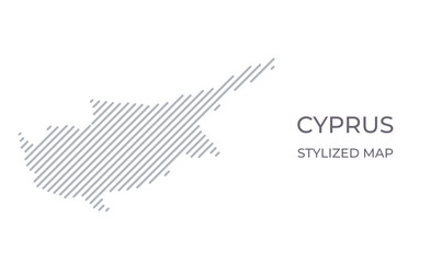stylized linear map of cyprus in minimalistic vector image