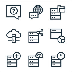 big data line icons linear set quality vector image