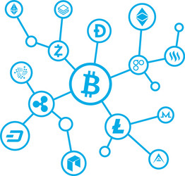 Bitcoin Network Connection vector image