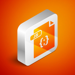 isometric js file document download button vector image