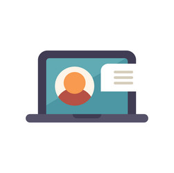 laptop showing online user profile with message vector image