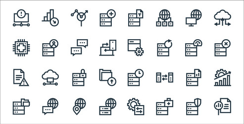 big data line icons linear set quality vector image
