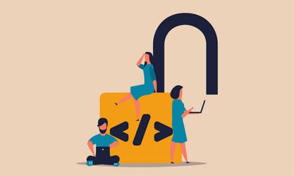 open source code and programming online people vector image