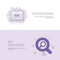 custom coding and seo monitoring template web vector image