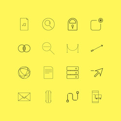 essential linear icon set simple outline icons vector image