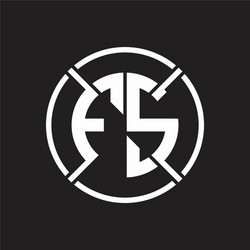 fs logo monogram with four part circle slash vector image