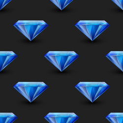 seamless pattern with 3d realistic gemstone vector image