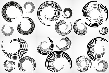 set abstract backgrounds with circles vector image