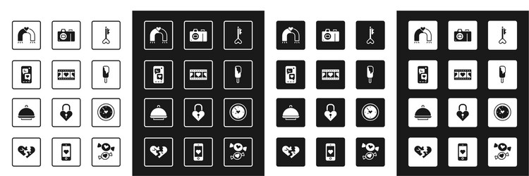 set key in heart shape play video with mobile vector image