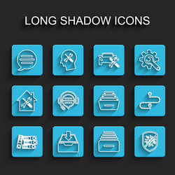 set line office folders download inbox speech vector image