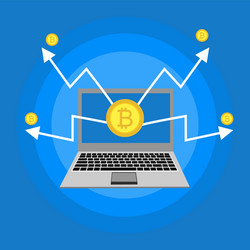 blockchain scheme mining crypto currency server vector image