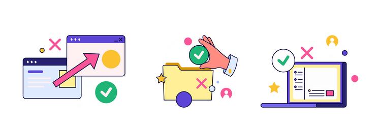 business process computer support and ui vector image