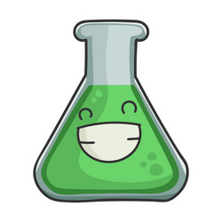 happy smiling science test tube cartoon vector