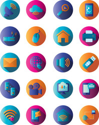 technology and internet block gradient style icon vector image