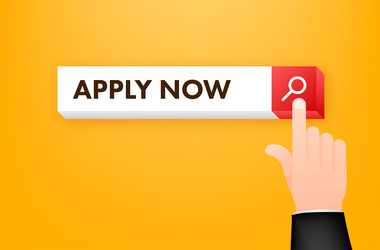 apply now button on search bar pointer click vector image