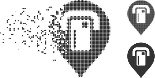 atm map pointer shredded pixel halftone icon vector image
