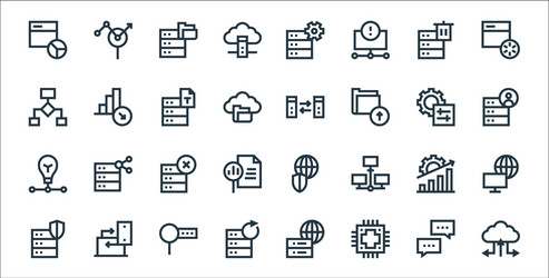 big data line icons linear set quality vector image