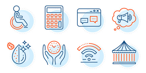browser window calculator and wifi icons set vector image
