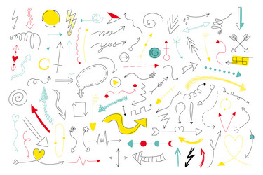 doodle arrows abstract line pointers way vector image