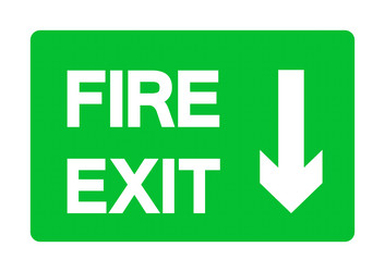 exit emergency green sign isolate on white vector image