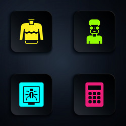 set calculator sweater insects in frame and nerd vector image