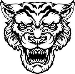 Angry Tiger Silhouette Vector Image
