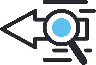 lupe with arrow line and fill style icon vector image