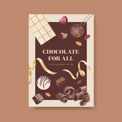 Poster for chocolate desserts bakery Royalty Free Vector