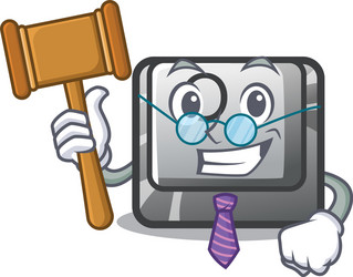 judge o button installed on mascot computer vector image