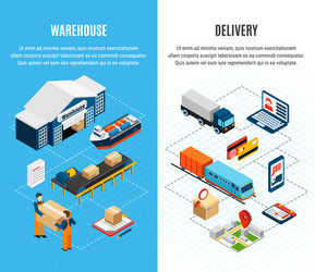 Logistics isometric set Royalty Free Vector Image