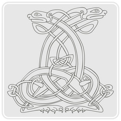 Monochrome icon with celtic art vector