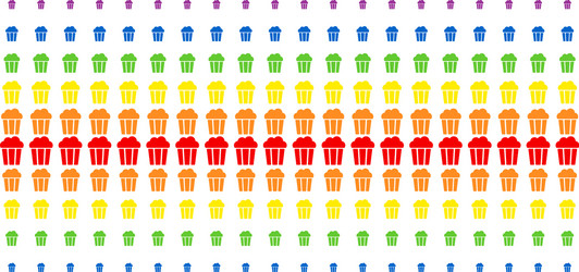 popcorn bucket shape halftone spectral array vector image