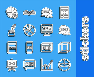 set line calculator function mathematical symbol vector image