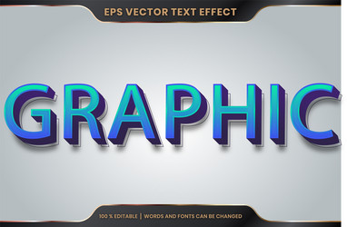 text effect in 3d graphic words font styles theme vector image