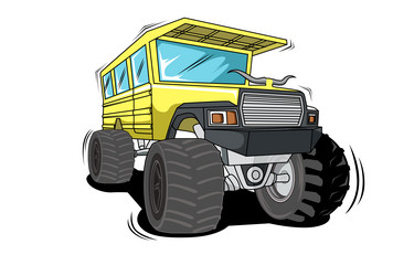 Classical monster truck vector