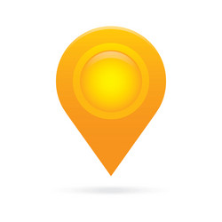 orange map pointer icon marker gps location flag vector image