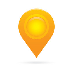 orange map pointer icon marker gps location flag vector