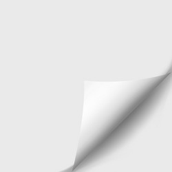 page curl with shadow on blank sheet of paper vector image