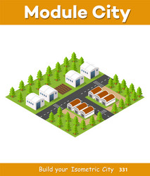 rural isometric natural vector