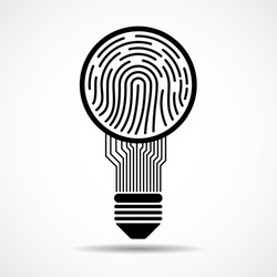 abstract lamp fingerprint with circuit board vector image