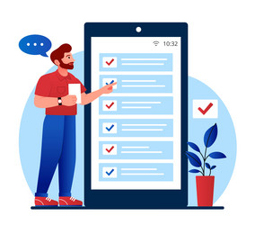 man with completed task vector image