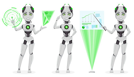 robot with artificial intelligence female bot vector image